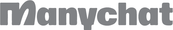 Manychat logo in gray
